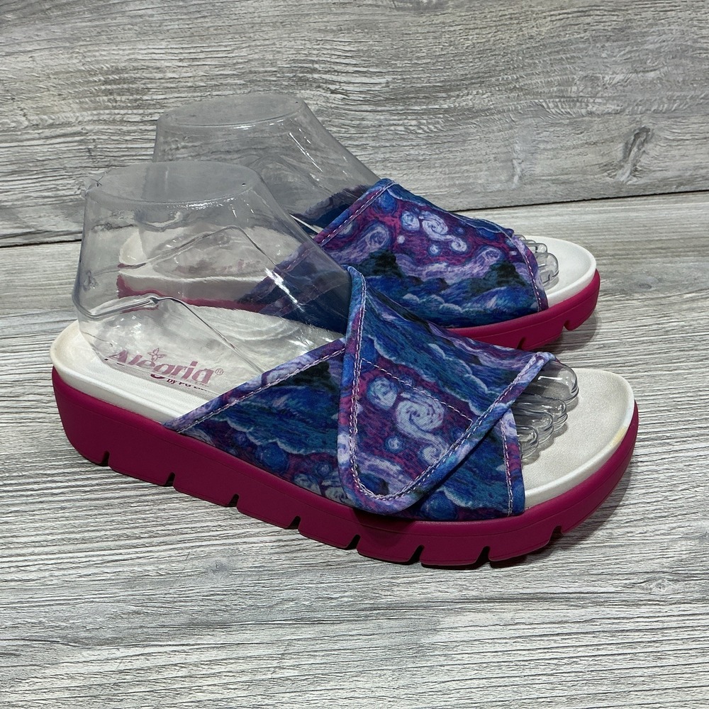 Women's Alegria Such a Monet Multi Neoprene Slide Airie Sandals Size 38 8-8.5